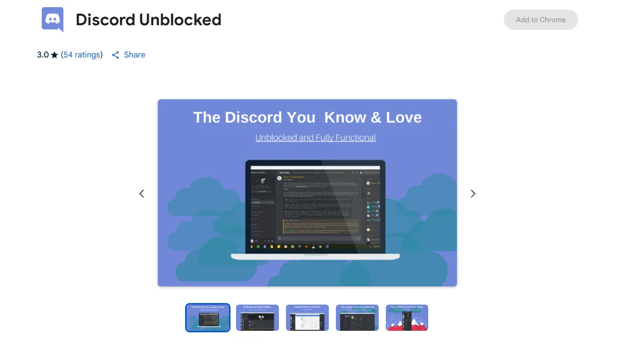 Sử dụng tiện ích mở rộng Discord Unblocked trên Chrome